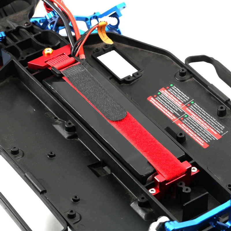 金属バッテリーホルダーマウントホールドダウン 1/10 トラクサススラッシュ 2WD シャーシアップグレード交換部品アクセサリー赤