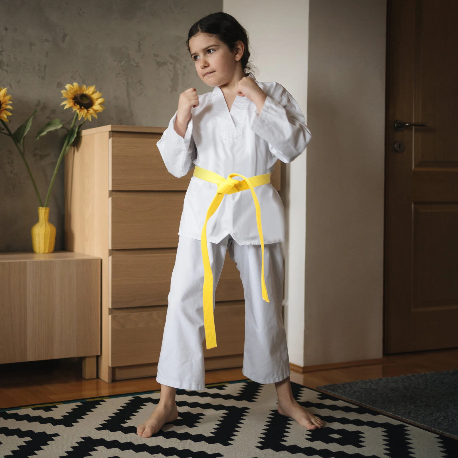 

Taekwondo Belt Martial Cotton Adjustable Kids Gear Training Lightweight Durable Soft Karate Uniform Waists