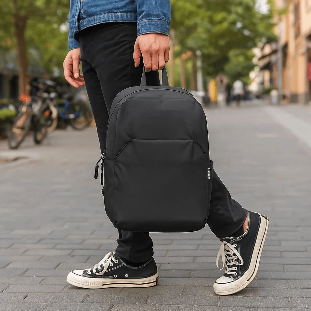 Practical Mini Men's Backpack Waterproof Black School Bags Portable Nylon Travel Backpack School Use