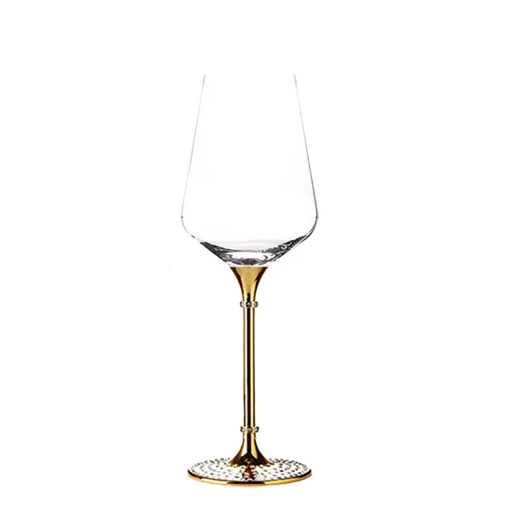 

Metal base red wine glass crystal goblet wine high-grade glass foreign wine cup Bokendi cup