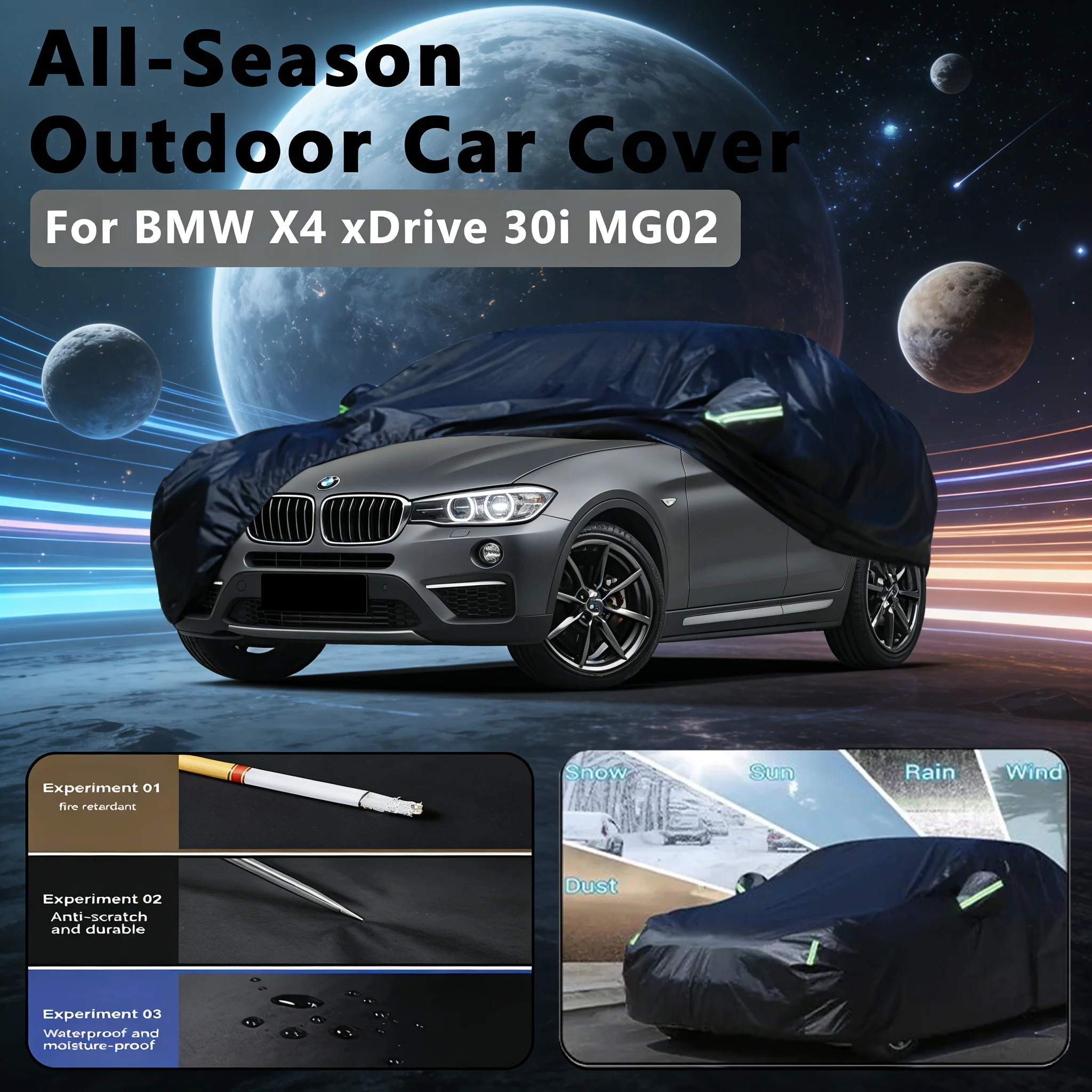 

ForBMW X4 xDrive 30i MG02 Car Cover Full Covers with Reflective Strip Dustproof UV Scratch-Resistant Sunscreen Protective cover