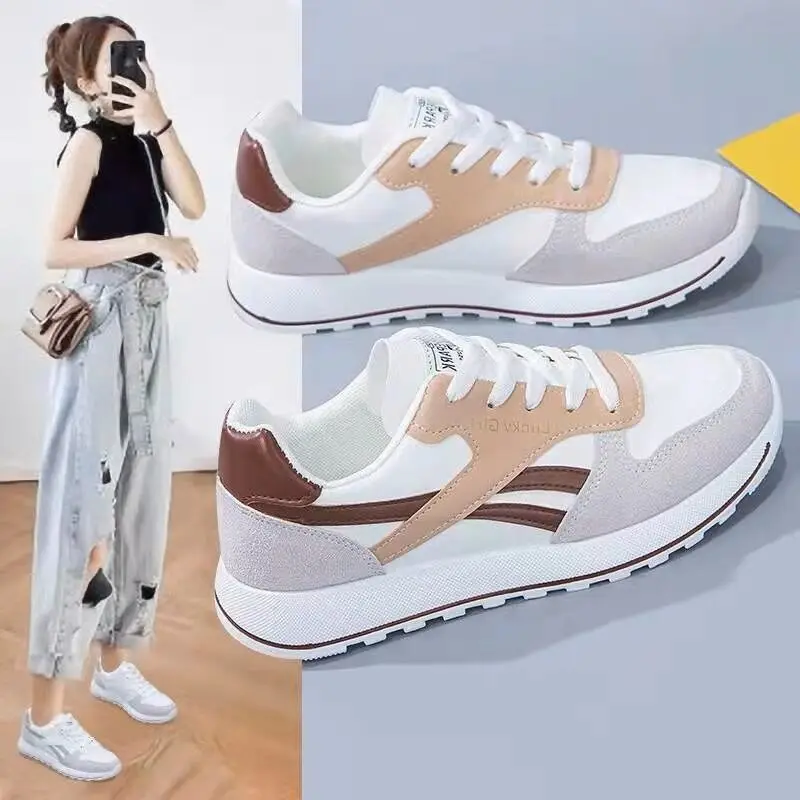 Women Sneakers PU Leather Casual Sport Shoes Ladies Designer Fashion Platform Shoes Lace-up Vulcanized Shoes Zapatillas Mujer