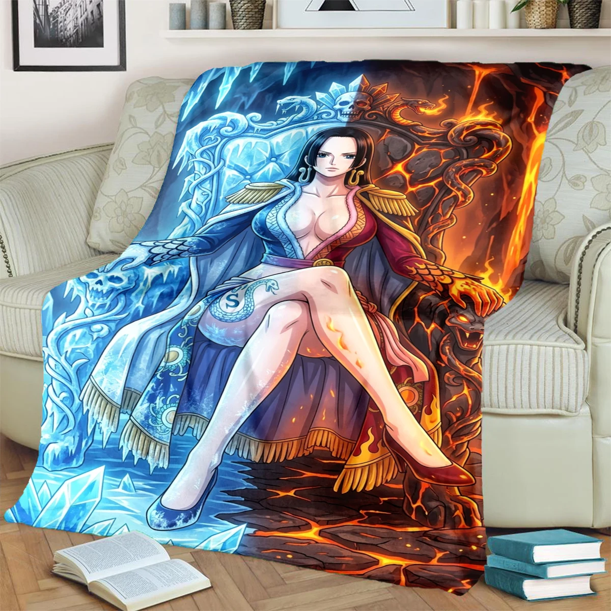 "ONE PIECE" Cartoon-Flanelldecke, weich und bequem für Sofa, Bett, Schlafzimmer, Stuhl, Picknick und Reisen