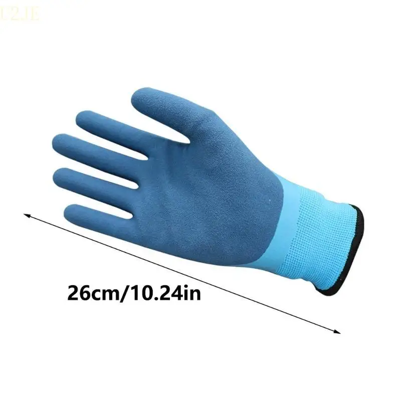 U2JE 1 Pair/2 Pair Double Latex Coated Anti Slip Grip Freezer Gloves for Men Women Waterproof Thermal Work Gloves for Winter