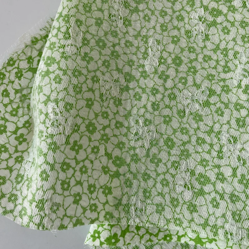 

Floral print cotton fabric for clothing handmade diy butterfly lace composite polyester fabric