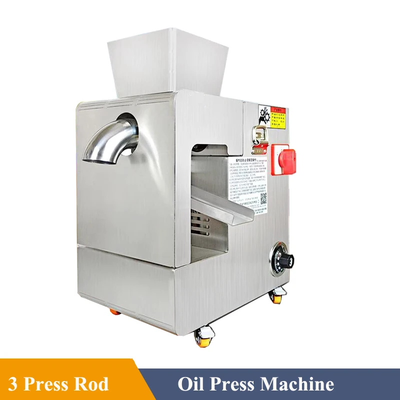 

Squeezing Seeds Machine Small Commercial Peanut Walnut Flax Sesame Rapeseed Oil Hot Presser With 3 Sets Of Screw Rods