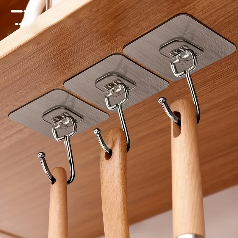 3 stücke starke große Haken Mehrzweck selbst klebende Haken schwere Wand haken Tür Schlüssel Handtuch Wand haken für Badezimmer Küche nach Hause