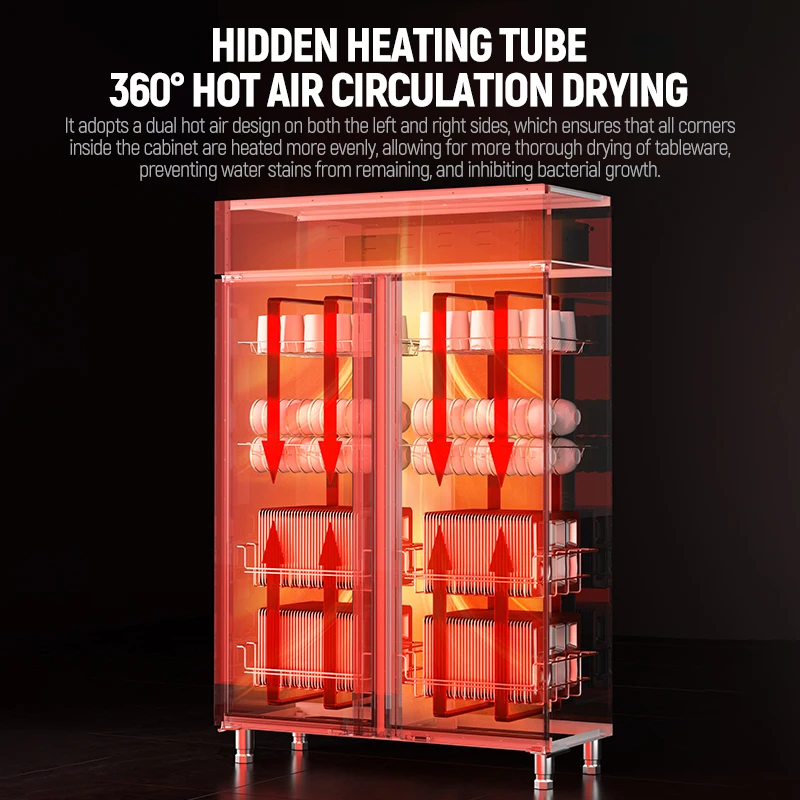 v r العمودي الفولاذ المقاوم للصدأ معقم التطهير المطبخ التجاري ساخنة دوران الهواء تطهير خزانة مزدوجة دو