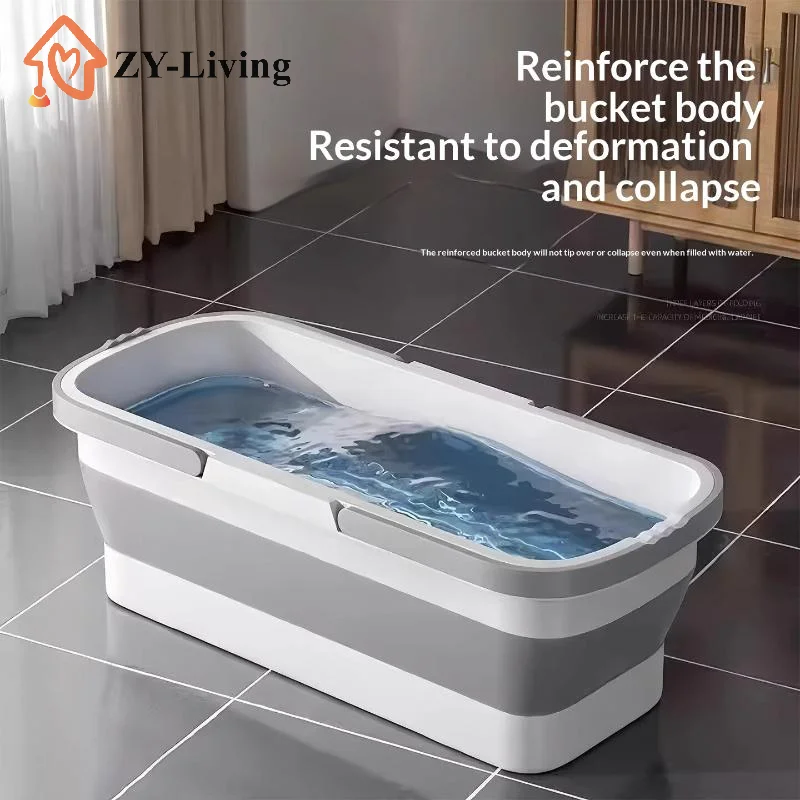 

1Pcs Foldable Mop Bucket with Wheels Large Capacity Collapsible Cleaning Tub Multifunctional Household Cleaning Tool