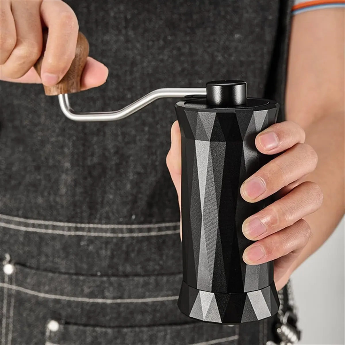 N14R Top Professional Manual Coffee Grinder - All-Metal, Anti-Slip, Portable with Burr - Ideal for Home and Travel