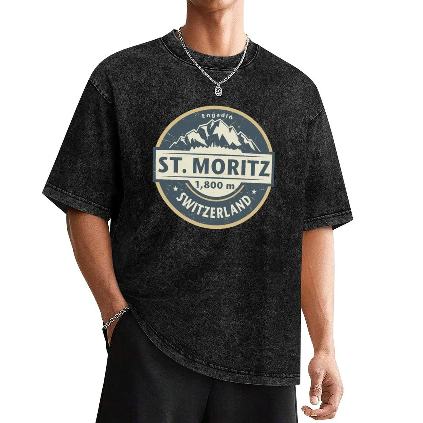 

St. Moritz, Switzerland T-Shirt tops cheap stuff graphic t shirt vintage mens workout shirts