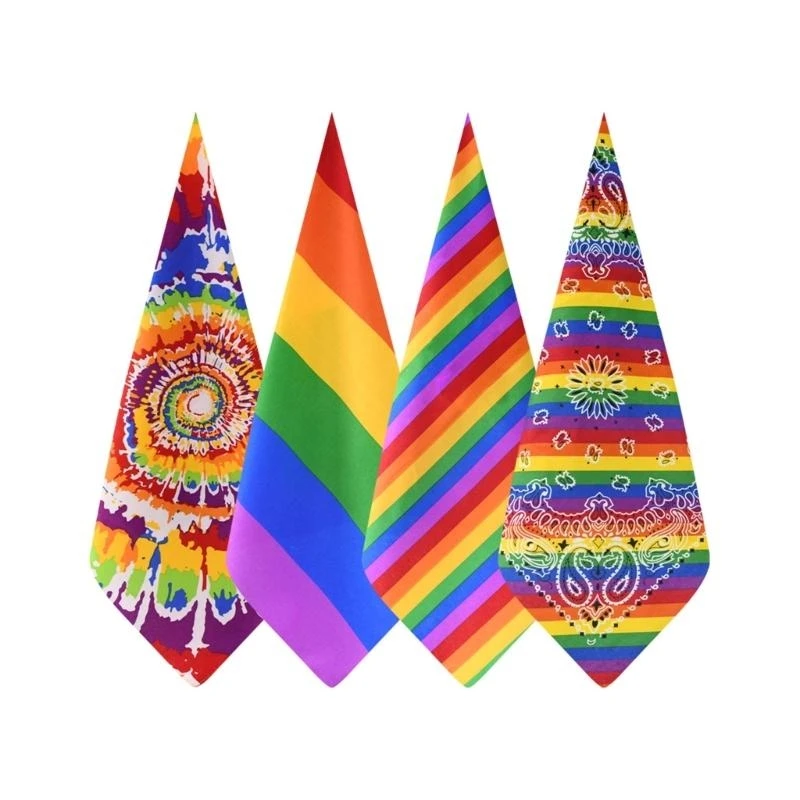 

652F 4Pcs Square Scarf Bandana Unisex Headscarf Soft Scarves Neck Hair Wrap Scarf for Fashionable Looks in Various Occasion