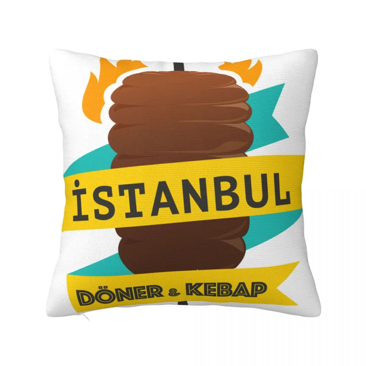 Doner Kebab Square Pillow Case for Sofa Throw Pillow