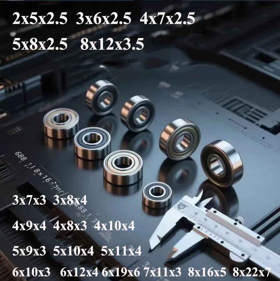 Ball Small Bearing Steel Sealed 2x5x2.5 3x6x2.5 5x10x4 5x11x4 8x22x7mm Miniature Skateboard Precision Bicycle Low Noise Bearings