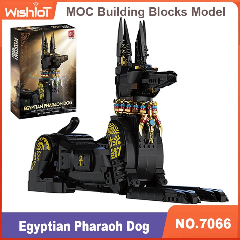 

7066 Egyptian Pharaoh Dog Model 1208pcs Building Blocks Creative Technical Display MOC Construction Kit Toy Gift for Kids Adults