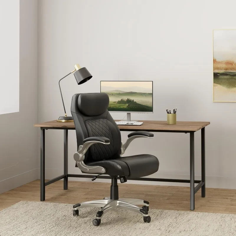 Nouhaus +Posture Ergonomic PU Leather Office Chair. Click5 Lumbar Support with FlipAdjust Armrests. Modern Executive Chair