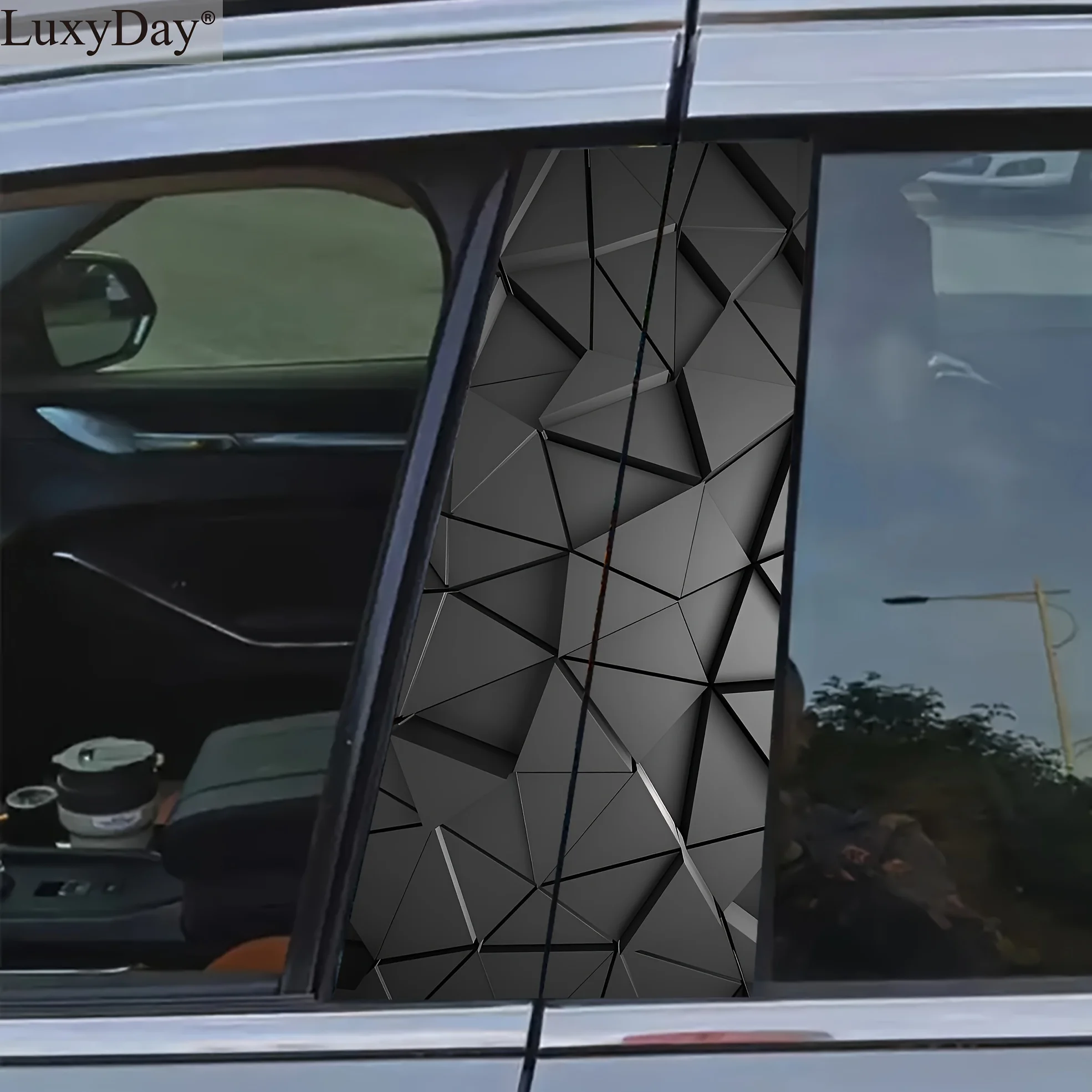 

Наклейка на автомобиль LuxyDay, 2 шт., матовая, с геометрическим треугольным узором, виниловая, отрывающаяся и приклеивающаяся.