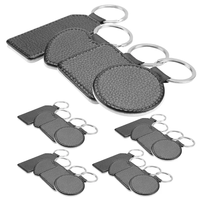 

Upgraded 20 Pieces Sublimation Blank Keychains PU Leather Keychain Pendant Heat Transfer Keychain Ornament For DIY Crafts Making