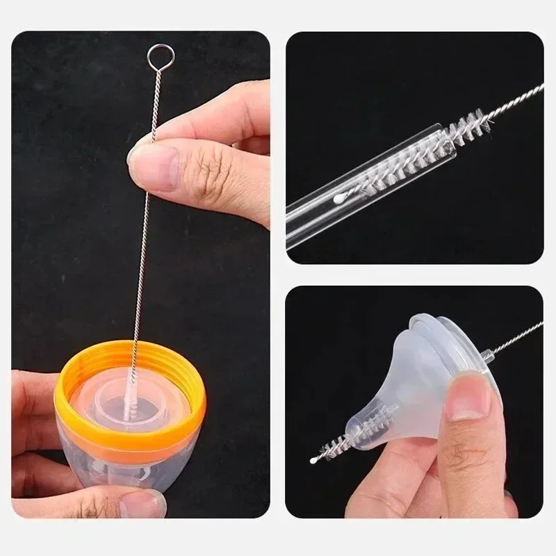 Wholesale Drinking Straw Cleaning Brushes Stainless Steel Long Handle Nylon Brush Kits Baby Cup Bottles Keyboard Cleaning Tools