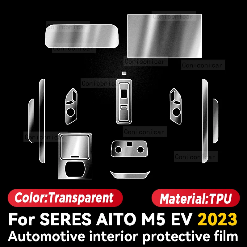 For SERES AITO M5 EV 2023 Car Gearbox Panel Film Dashboard Protective Sticker Interior Anti-Scratch Film Cover Accessories