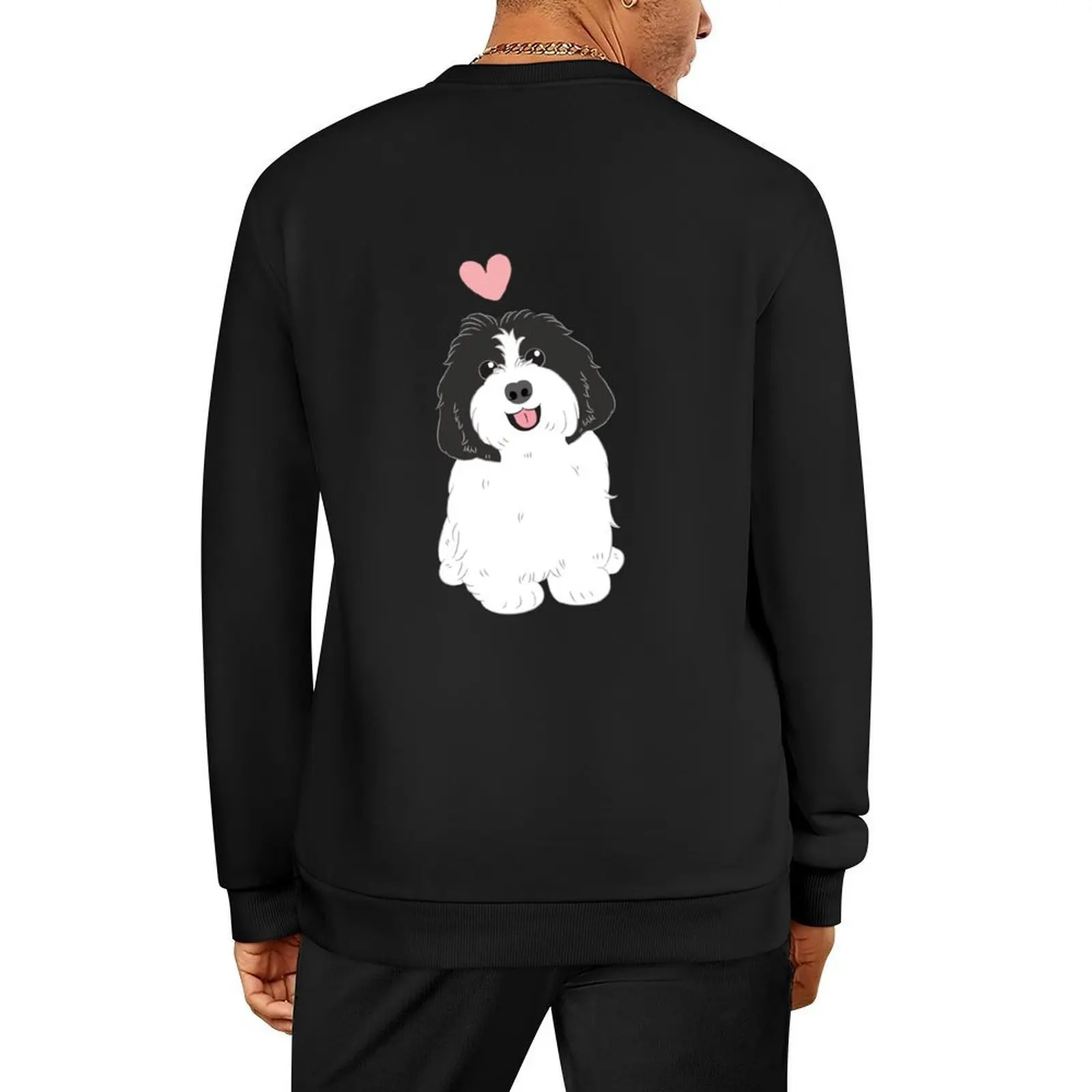 

LOVE Black White Havanese Dog Pullover male clothes men clothing autumn clothes hooded sweatshirt for men