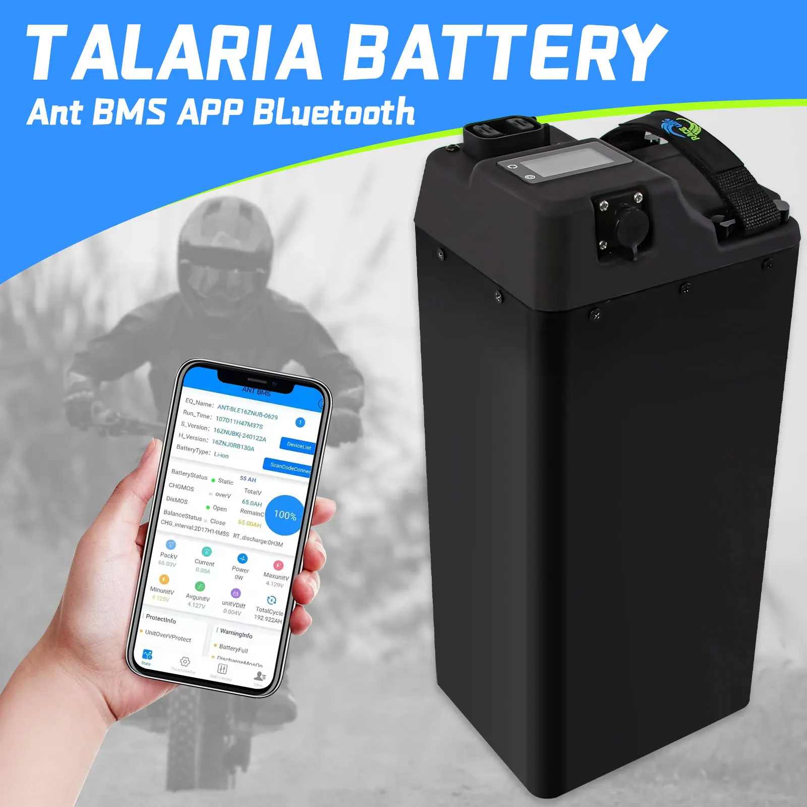 بطارية الدراجات النارية لبطارية Talaria Sting MX4 60 فولت 60AH 65AH سعة كبيرة استبدال مباشر Ant BMS مقاومة للماء لـ TALARIA #2
