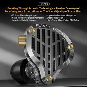イヤホンのKZ PR3 Hifi Bassモニターイヤホン13.2mm平面ドライバー配線スポーツDJヘッドセットPR1 PRO ZAS ZAT EDXPRO ZSNPROX 10耳モニタープロフェッショナルで最高の販売-7