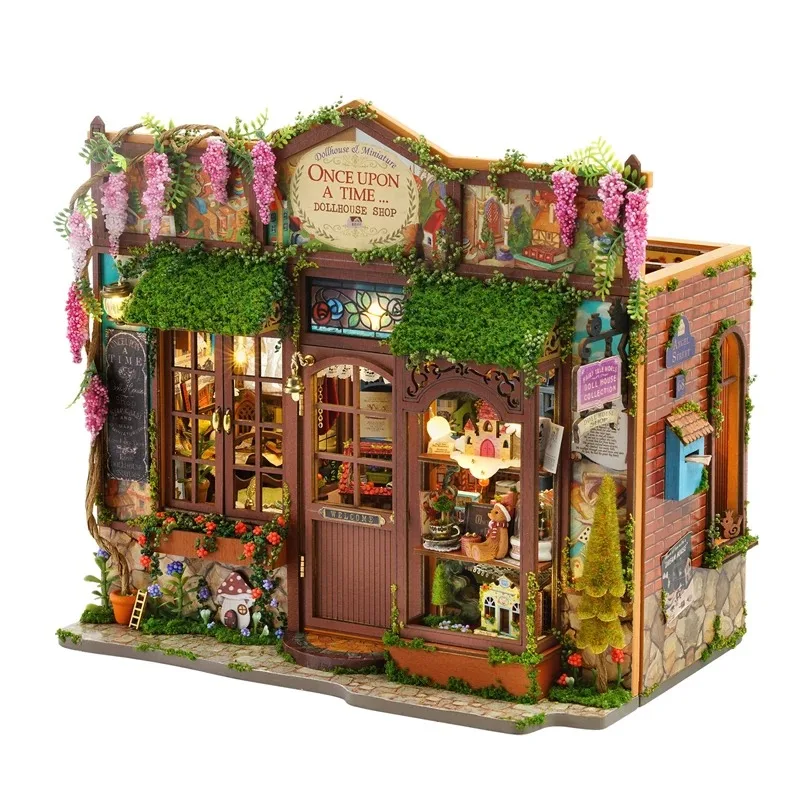 Bricolage bois conte de fées Wonderhous Casa Figurines Miniatures serre-livres assemblé maisons pour