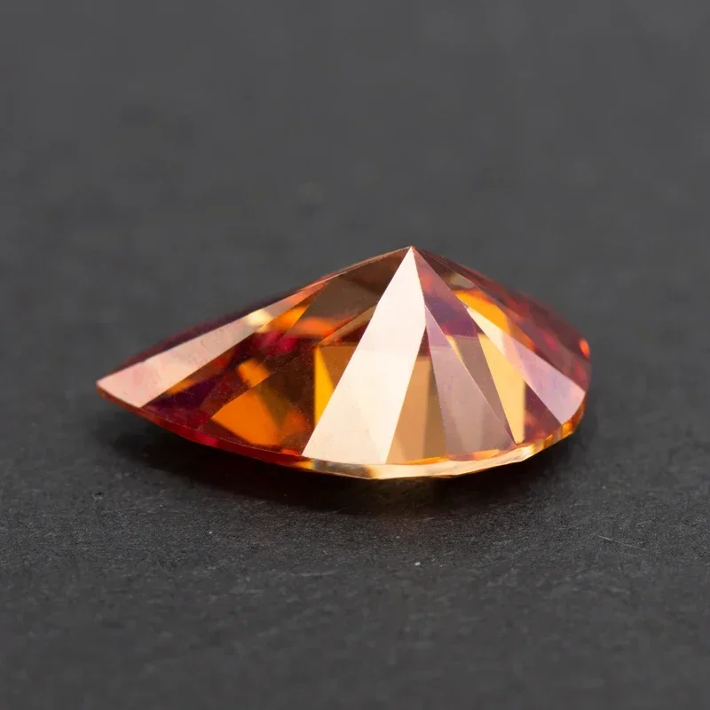 NEW Moissanite Pear Cut Watermelon Red Colored Diy Charms Jewelry Making Materials Pass Diamond Tester With GRA Certificate