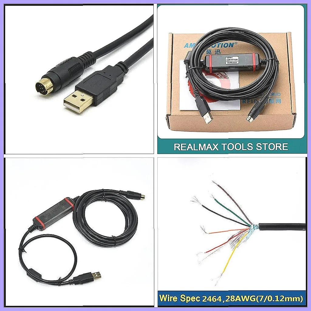 IAI Electric Cylinder USB Programming Cable CNC RCM-101 for ACON PCON SCON PLC Driver Debugging Cable, 1.8m Black