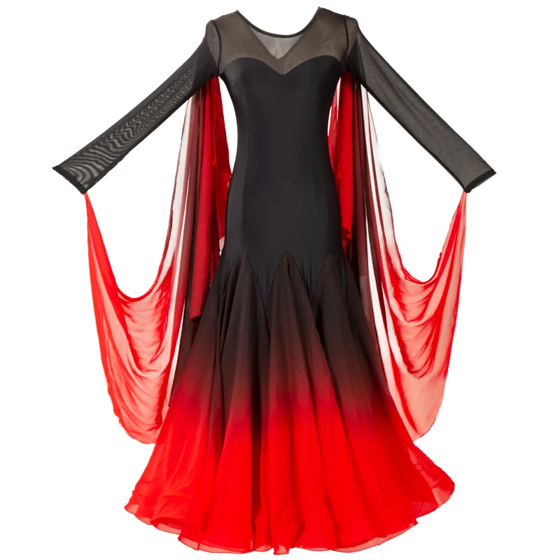 New Sexy Modern Dance Dress National Standard Women Ballroom Dance Dresses Top Grade Red Waltz Performance Costumes