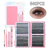 Juego de libros de pestañas postizas segmentadas de un solo grupo, superventas, con pestañas rizadas gruesas naturales de estilo europeo y americano 30D40D