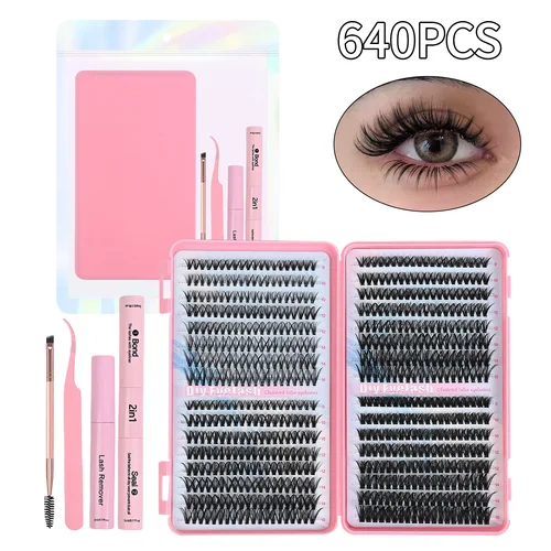 Juego de libros de pestañas postizas segmentadas de un solo grupo, superventas, con pestañas rizadas gruesas naturales de estilo europeo y americano 30D40D