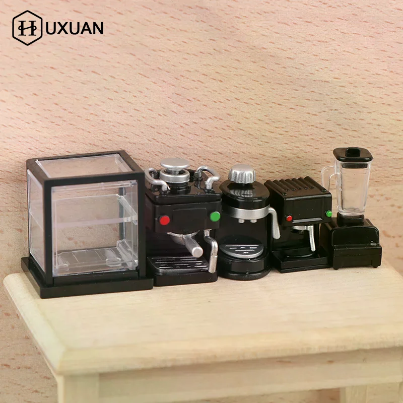 1pc Mini Dollhouse Miniature Furniture Coffee Maker Coffee Cup Storage Shelf Simulation Dollhouse Decor DIY Toys Doll House
