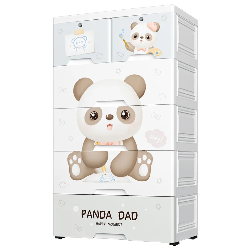 Storage Drawers for Children Cute Panda Multi-functional Toys and Clothes Space Saving Storage