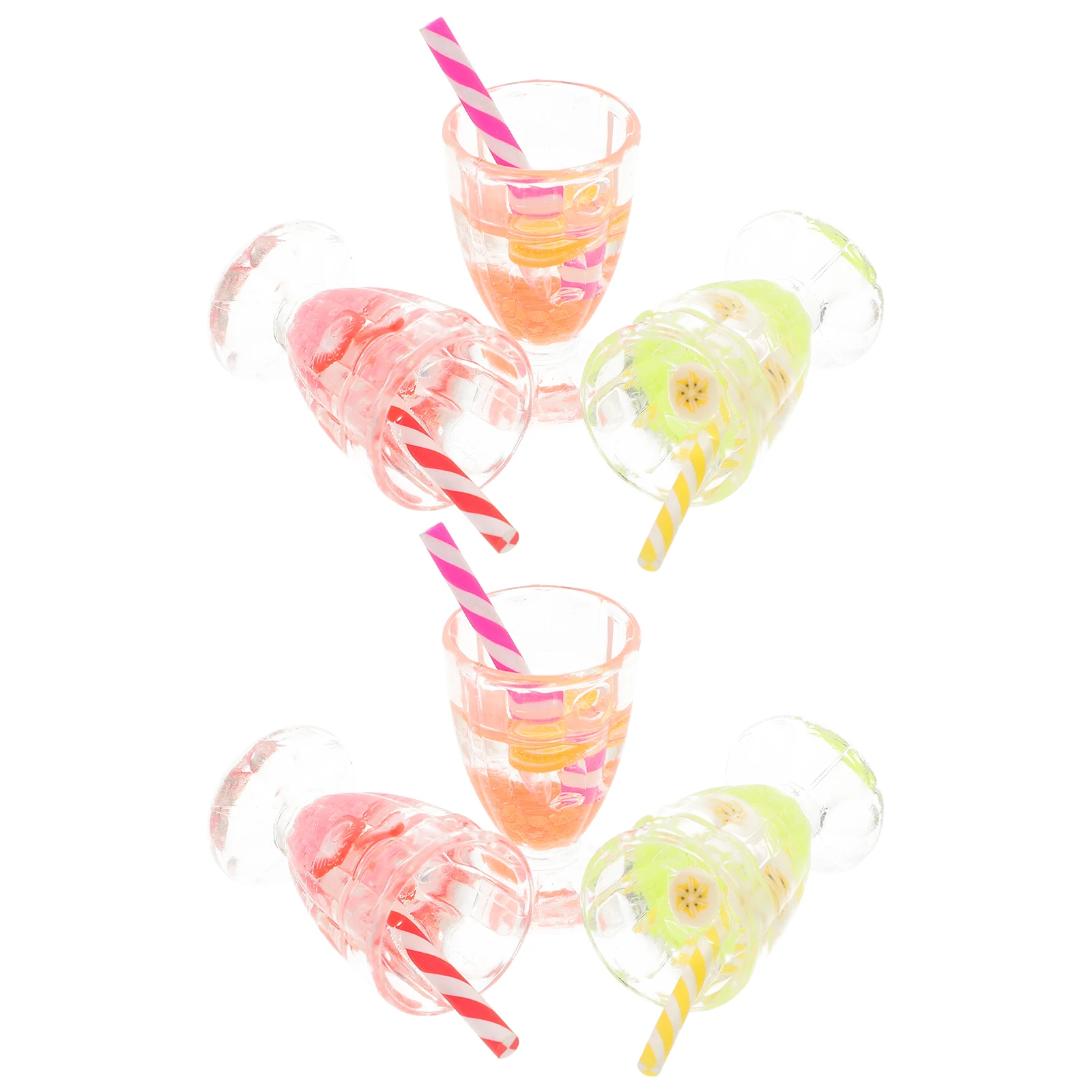 

6Pcs Mini Ice Cream Goblet Models Resin Made Small Scale Decorative Fake Desserts for Dollhouse Kitchen Dining Room Detailing