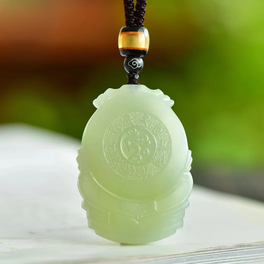 Hetian Jade Qinghai Material Guarantees Safety Guanyin Pendant Jewelry 1482#