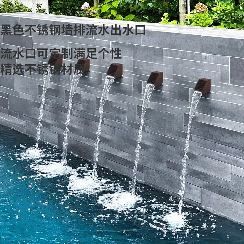 

Stainless Steel Waterfall Spout Scupper Swimming Pool Blade for Cascading Water Descent courtyard garden fish pond decoration