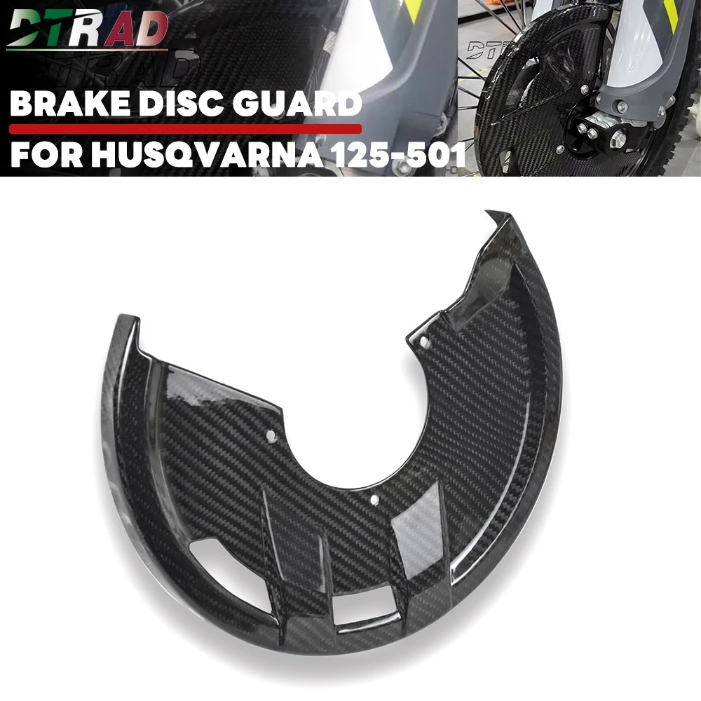

125-501 100% Carbon Fiber Front Brake Disc Guard Protector Case For Husqvarna 125 150 200 250 300 350 450 501 TC FC TE FE TX FX
