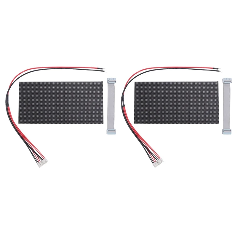 2Pcs P4 LED Screen Panel Module 256x128mm 64x32 Pixels 1/16 Scan Indoor SMD RGB Full Color P4 LED Display Panel Module-DT30