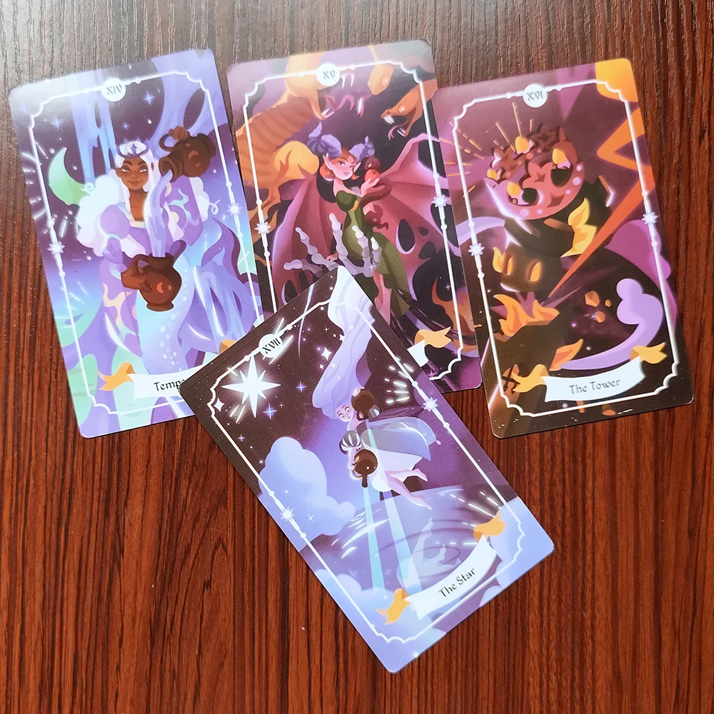 12x7cm An enchanting 78-cards Тarot Deck, designed with magical and charming witchy illustrations with Guide Book