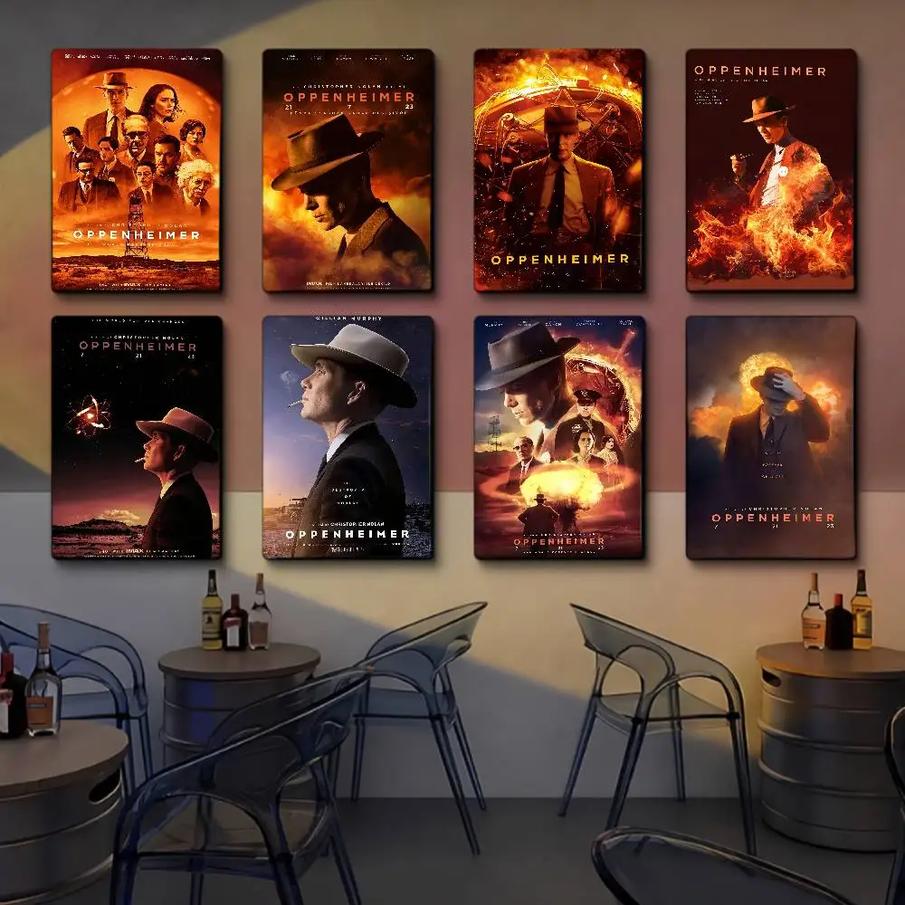 Oppenheimer Movie Whitepaper Poster Waterproof Paper Sticker Coffee House Bar Posters Wall Stickers