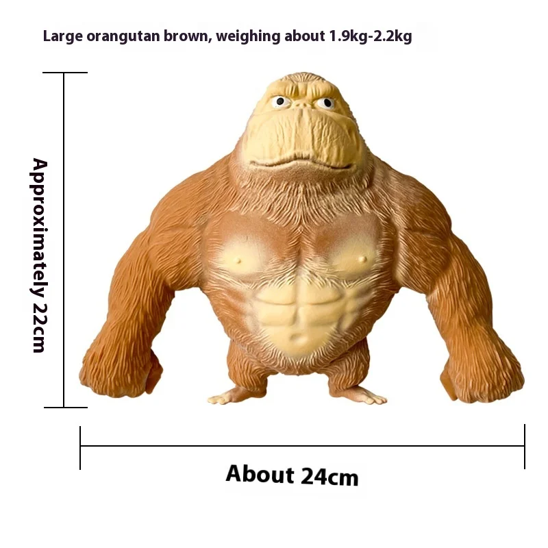 Jouet gorille de décompression Wang pâte à modeler décompression pincement musique poisson vert sculpture sur sable évent artefact filet rouge jouet