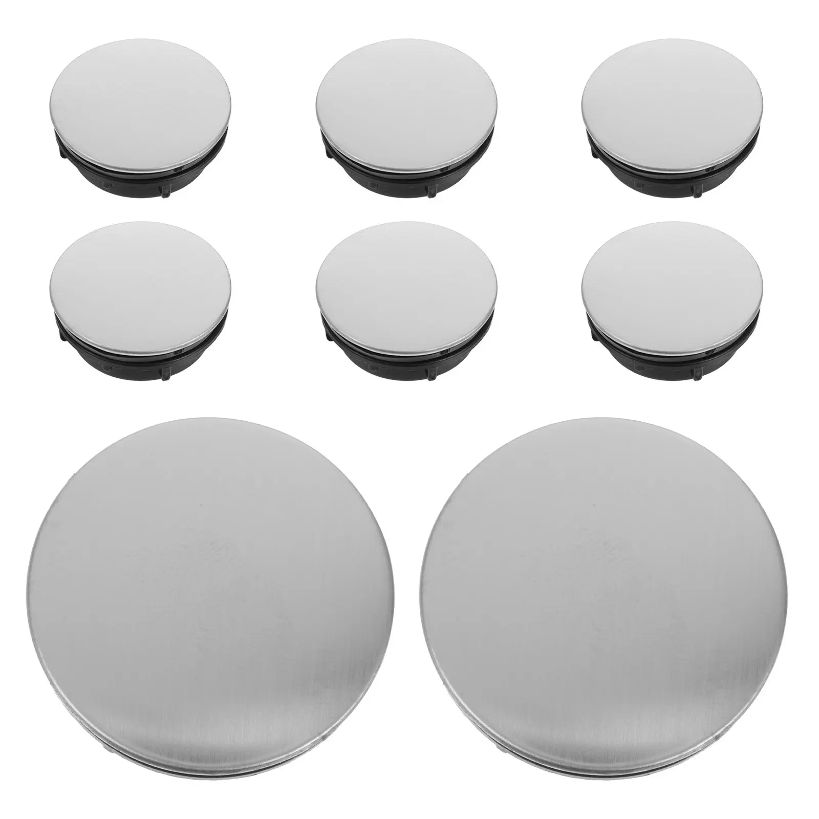 

8Pcs Stainless Steel Sink Hole Cover Cap 35Mm Universal Kitchen Faucet Soap Pump Hole Plug Deck Blanking Plate for Countertop