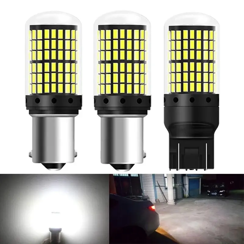 

50X P21W 1156 BA15S 1157 BAY15D 7443 W21W LED Bullb Canbus 12V 3014SMD Car Turn Signal Tail Backup Parking Brake Reverse Lights