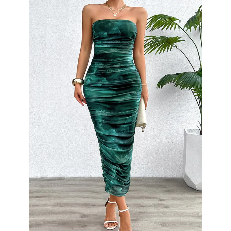 Elegante feminino verão vestido longo senhoras sexy sem mangas impresso vestido de verão bodycon maxi vestidos para festa para mujer