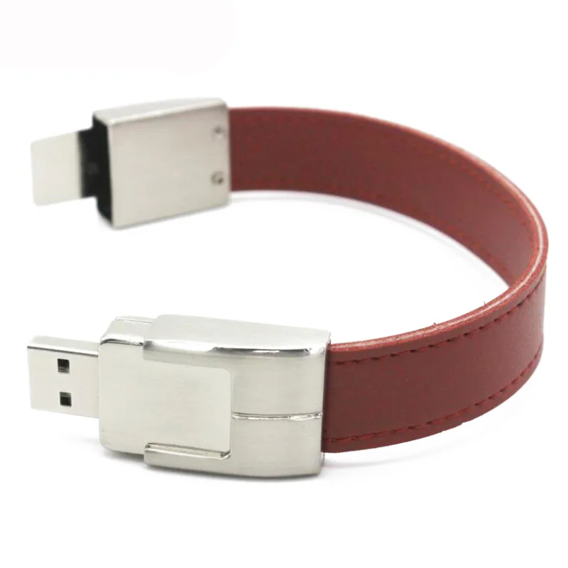 JASTER USB 플래시 드라이브 64gb 가죽 금속 열쇠 고리 Pendrive creativo 32gb 16gb 8gb 4gb usb2.0 손목 밴드