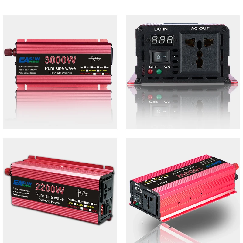 Shipping Ukraine 3kw 3000 Watt 12V 24V 48V Dc To AC 220V 1000W 1600W 2200W Car RV Power Pure Sine Wave Power Inverter 3000w