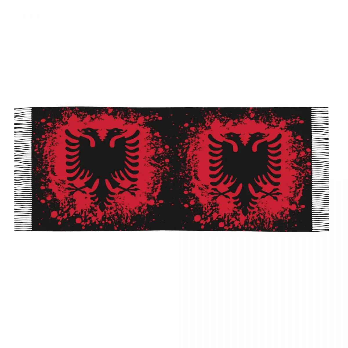 Custom Printed Retro Albania Flag Scarf Men Women Winter Warm Scarves Albanian Eagle Shawls Wraps