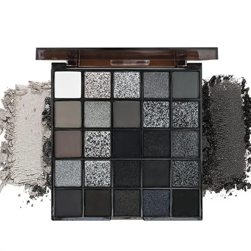Smoky dark black Eyeshadow Palette Black Swan 25-Color Eyeshadow Palette Pearlescent Matte Chocolate Eyeshadow Palette